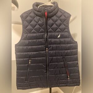 Navy and red Nautica puffer vest